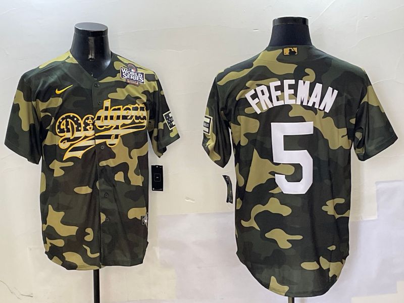 Men Los Angeles Dodgers 5 Freeman Camo Joint Name 2025 Nike MLB Jersey style 5